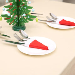 Lot de 20 porte-couverts en forme de chapeau de Noël