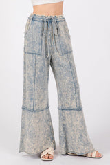 Pantalon large en tissu éponge délavé minéral SAGE + FIG