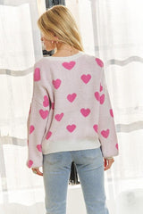 Pull à épaules tombantes et col rond en forme de cœur ADORA
