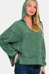 Sweat à capuche à coutures apparentes Zenana Brushed Hacci