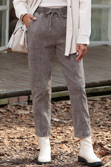Pantalon droit avec cordon de serrage et poches