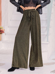 Pantalon large côtelé noué