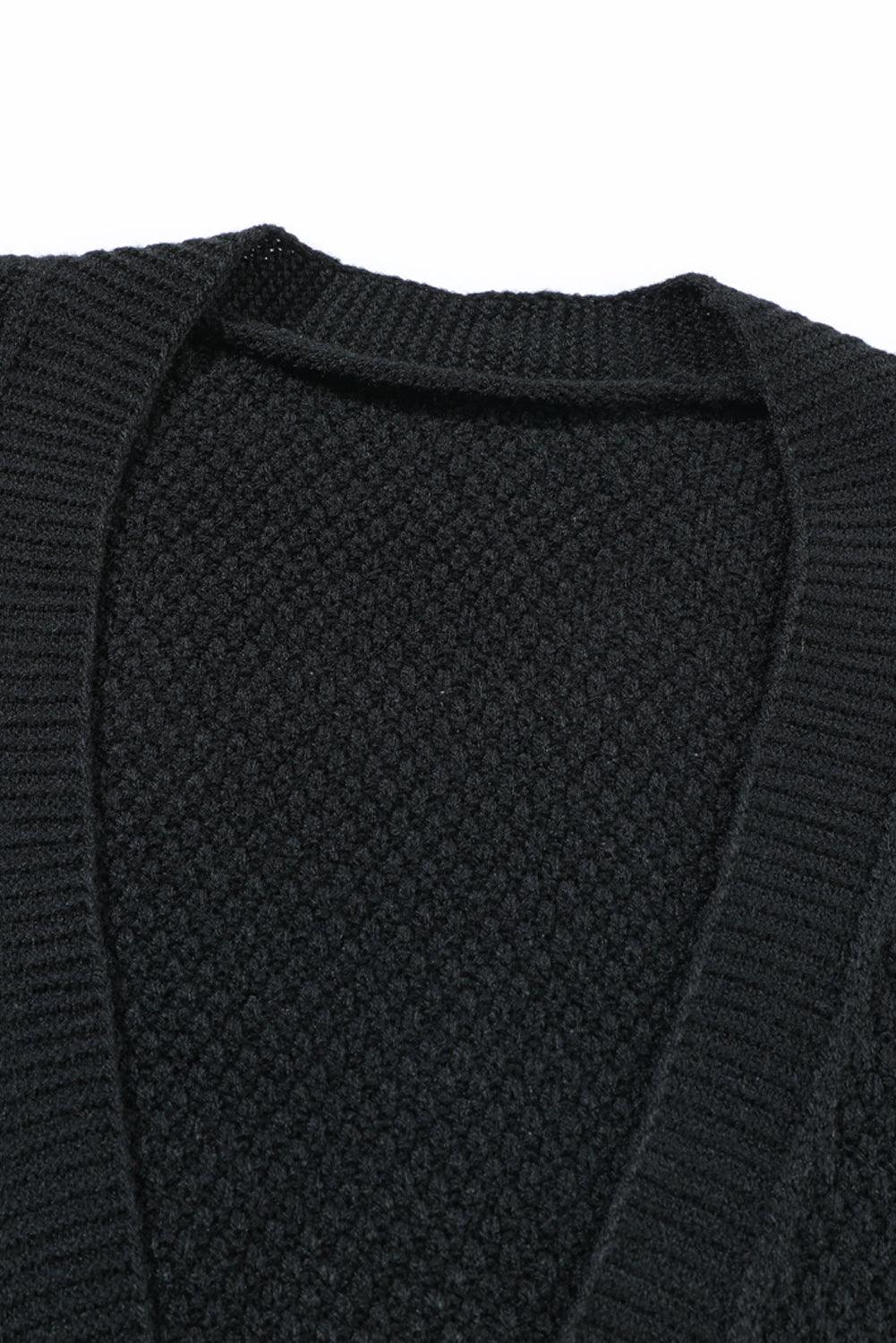 Cardigan ouvert sur le devant à épaules tombantes et appliqués floraux