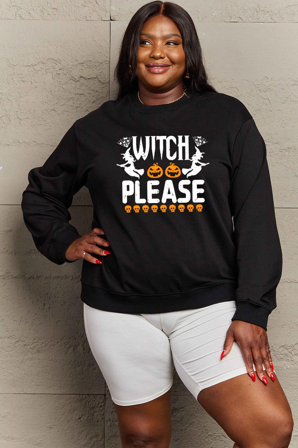 Sweat-shirt graphique WITCH PLEASE en taille réelle Simply Love