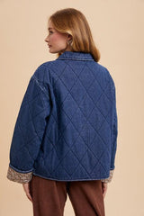 Veste en jean matelassée à boutons-pression avec doublure imprimée Annie Wear