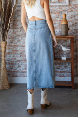 Jupe en jean taille mi-haute fendue en Veveret