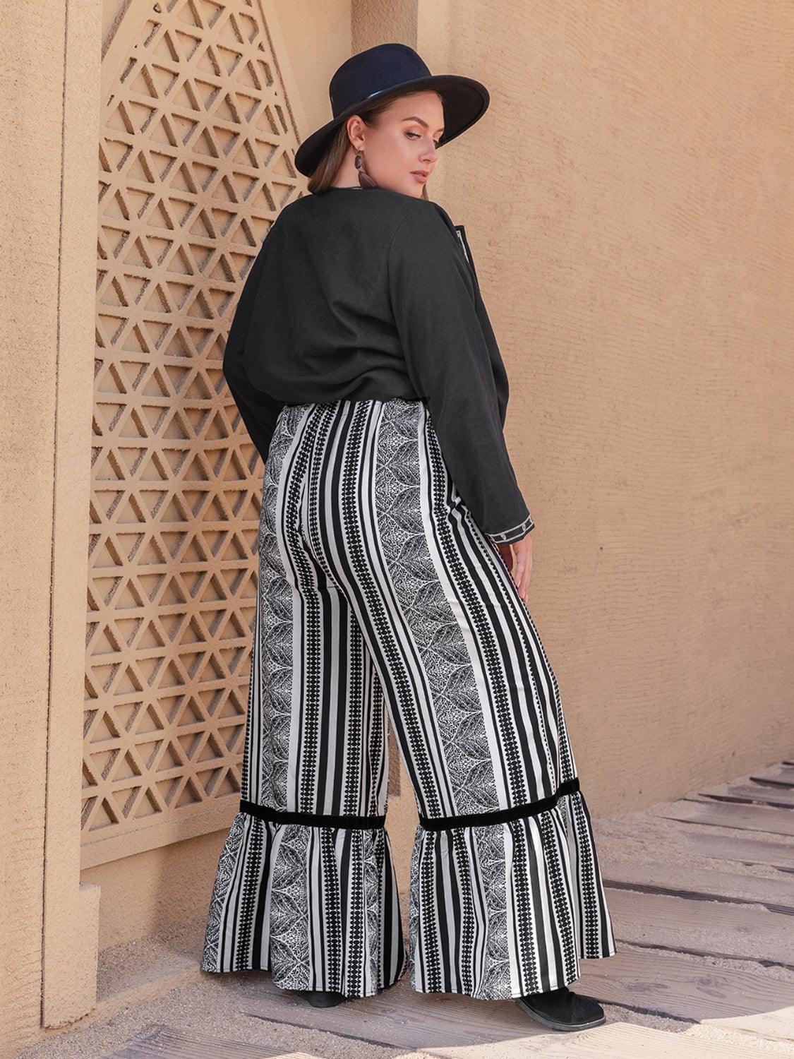Pantalon large imprimé grande taille