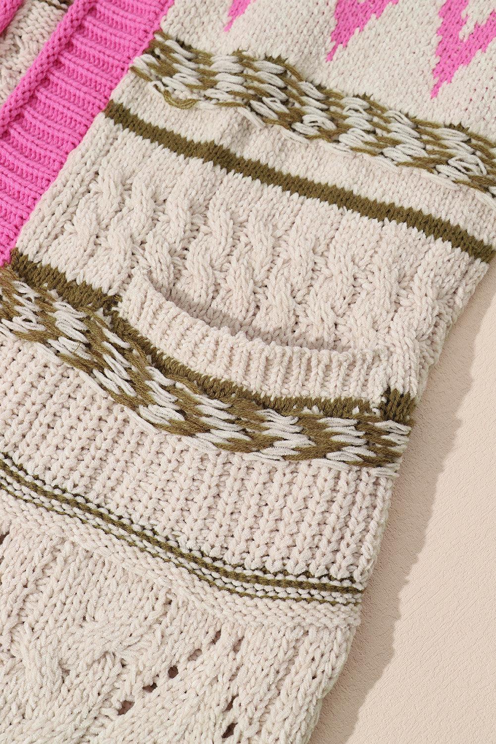 Cardigan ouvert à nouer contrasté sur le devant