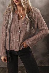 Cardigan boutonné à manches longues