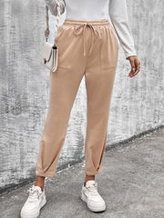 Pantalon droit avec cordon de serrage et poches