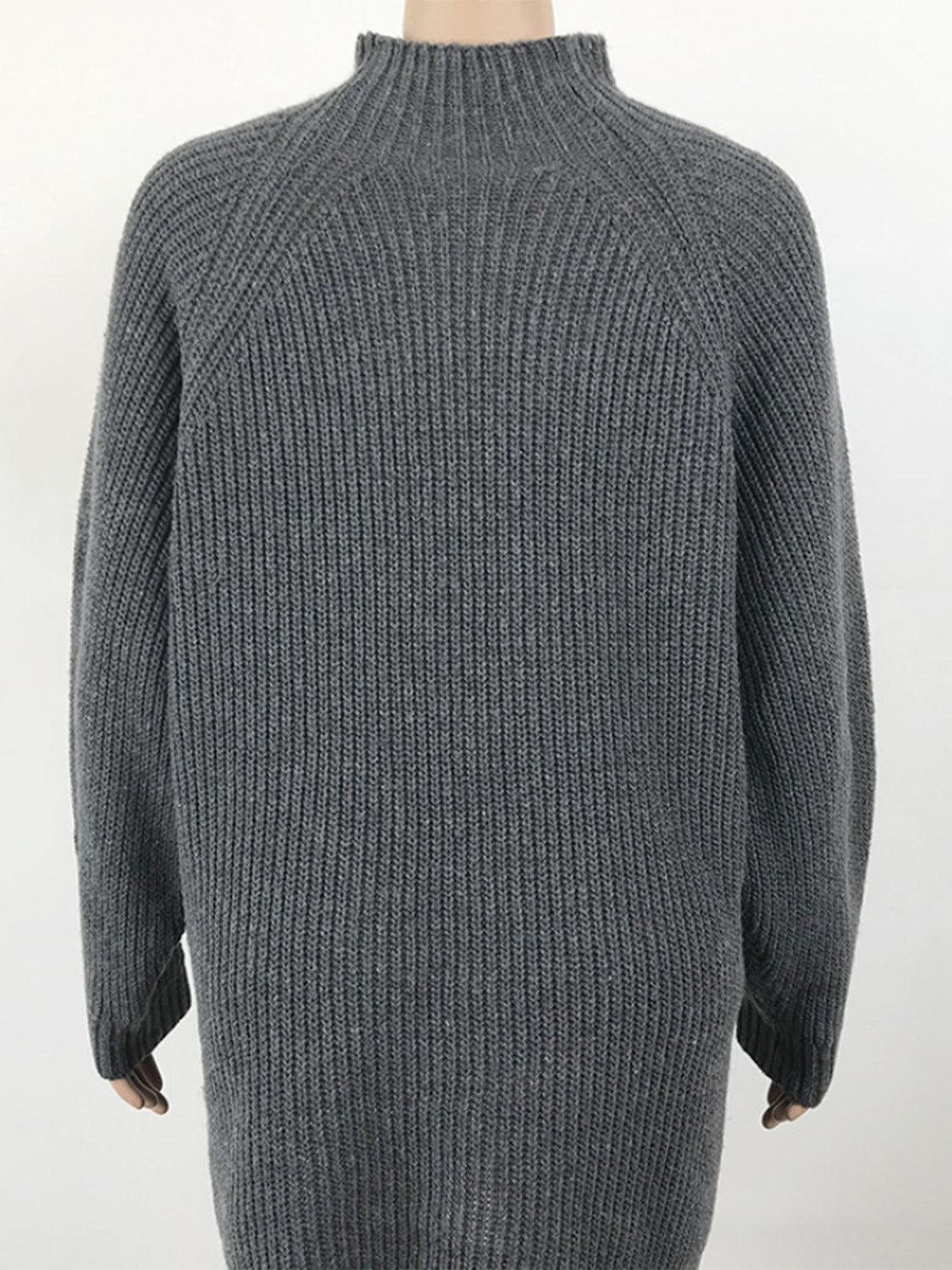 Robe pull à col montant et épaules tombantes