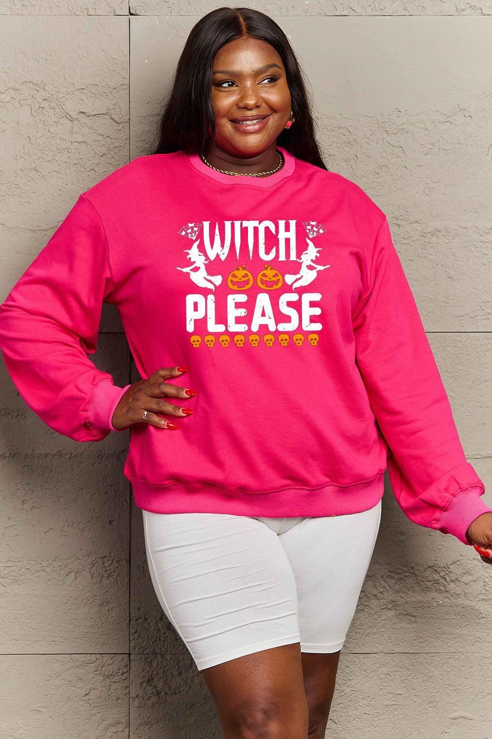 Sweat-shirt graphique WITCH PLEASE en taille réelle Simply Love