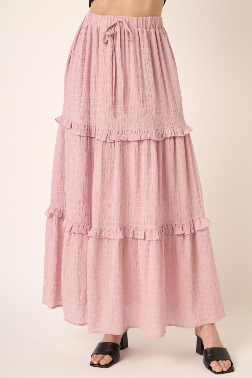 Jupe à volants taille haute avec cordon de serrage Mittoshop