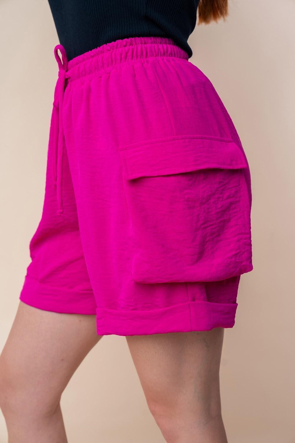 Short cargo en tricot à taille haute avec cordon de serrage White Birch