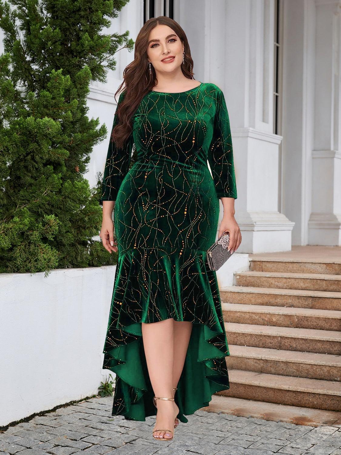 Robe asymétrique à ourlet volanté grande taille