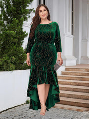 Robe asymétrique à ourlet volanté grande taille
