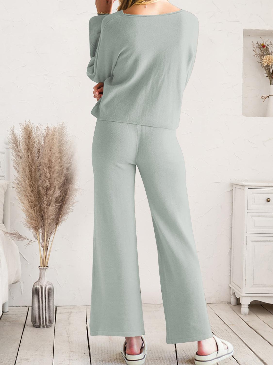 Ensemble haut de détente à manches longues et pantalon à cordon de serrage
