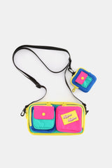 Sac à bandoulière en nylon avec bandoulière amovible Himawari et sac pour écouteurs 