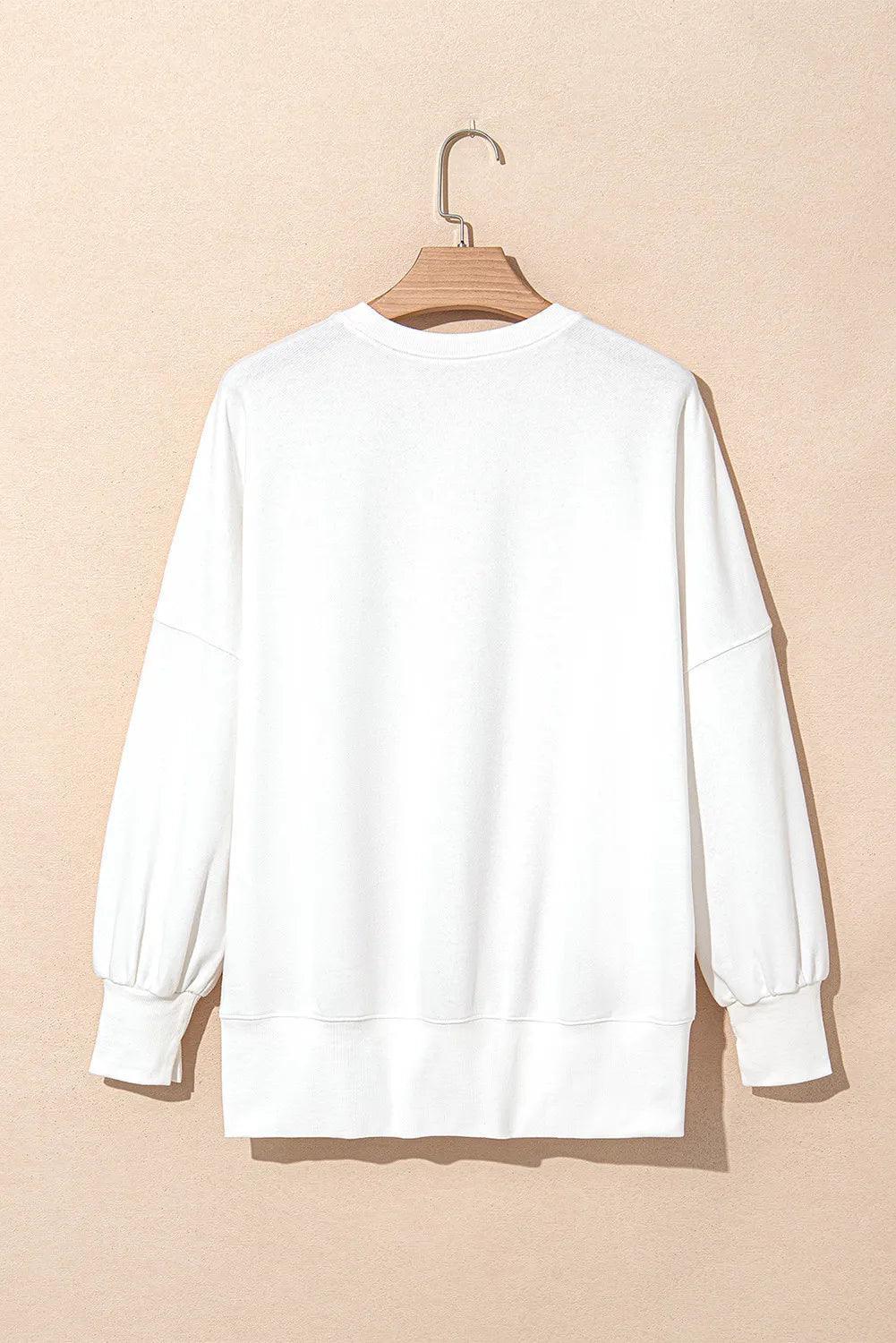 Sweat-shirt à manches longues et col rond avec nœud