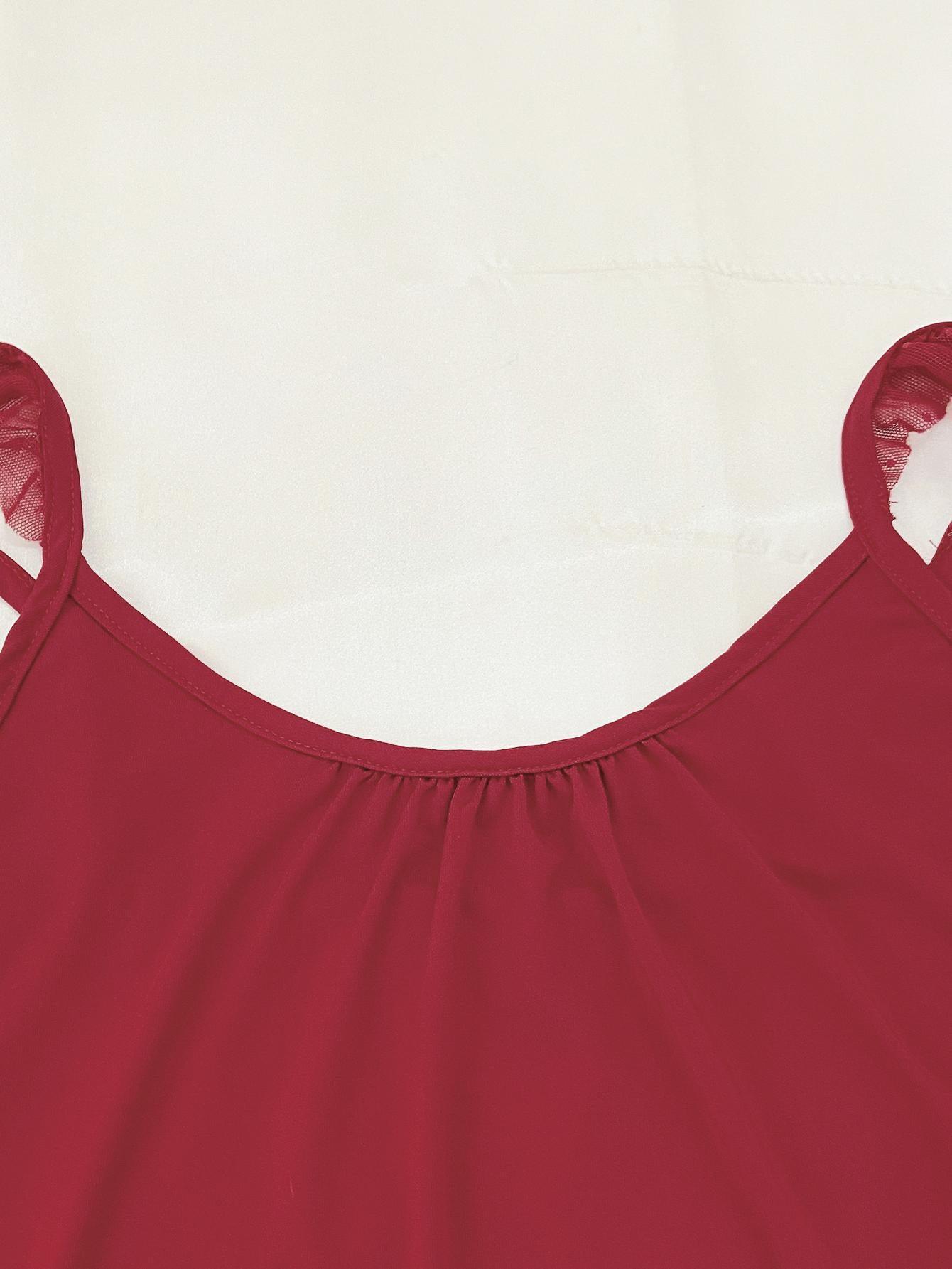 Ensemble de détente avec haut sans manches et short en maille épissée à détails froncés