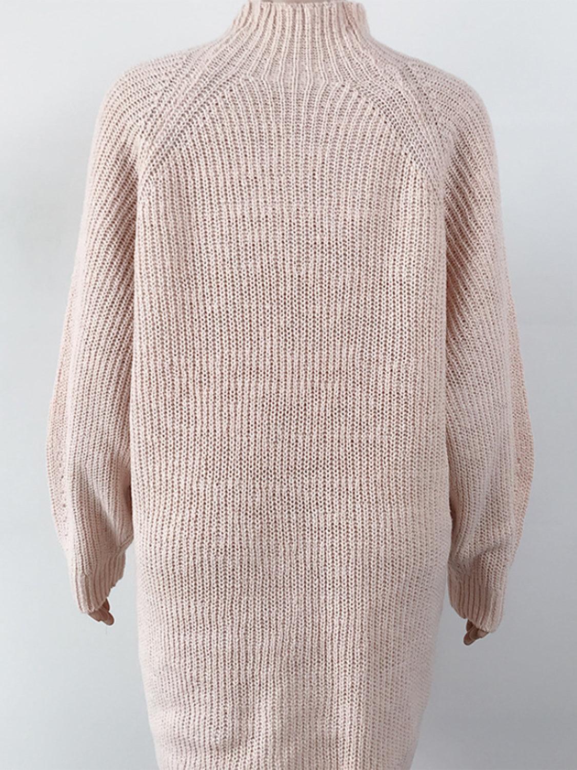 Robe pull à col montant et épaules tombantes