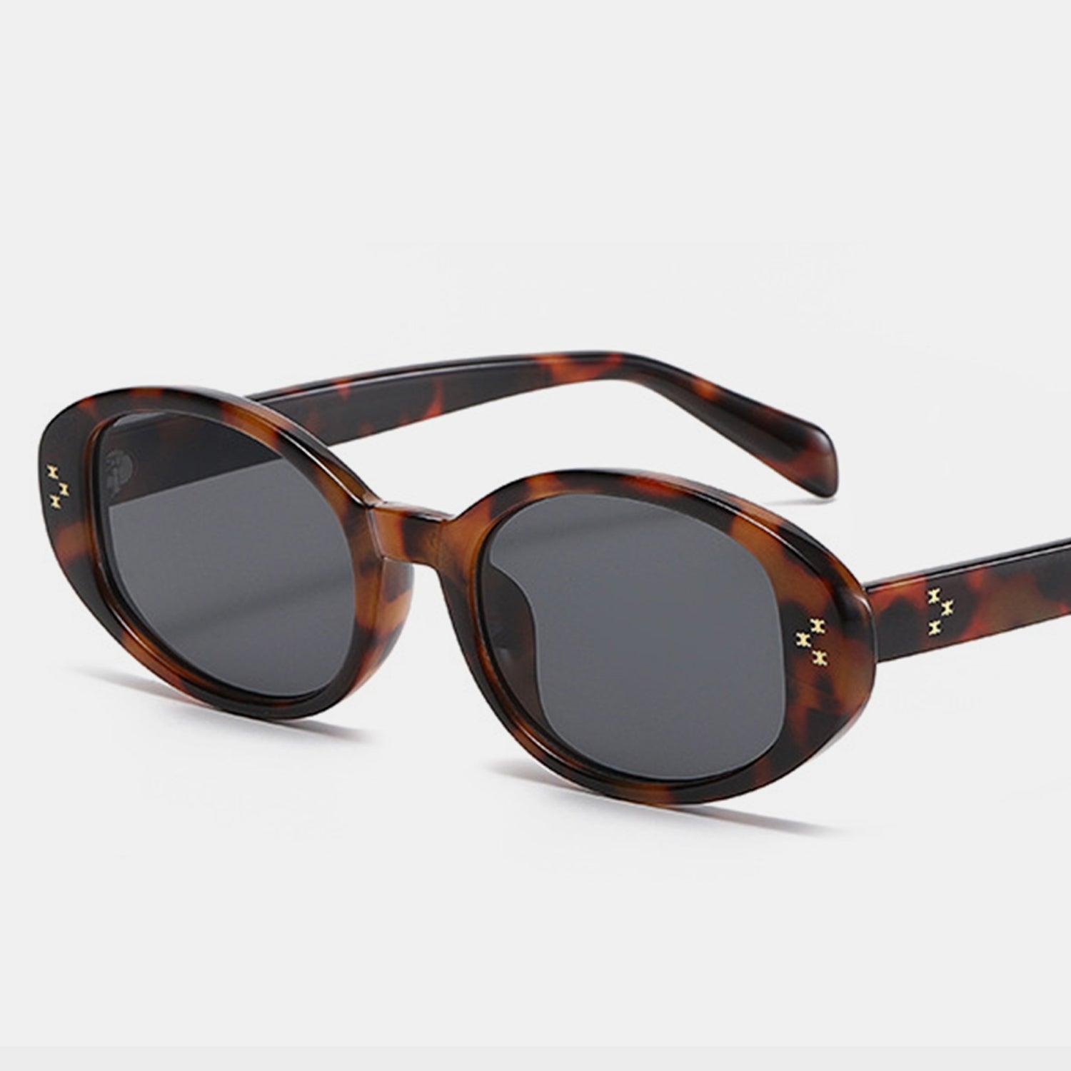 Lunettes de soleil ovales à monture en polycarbonate