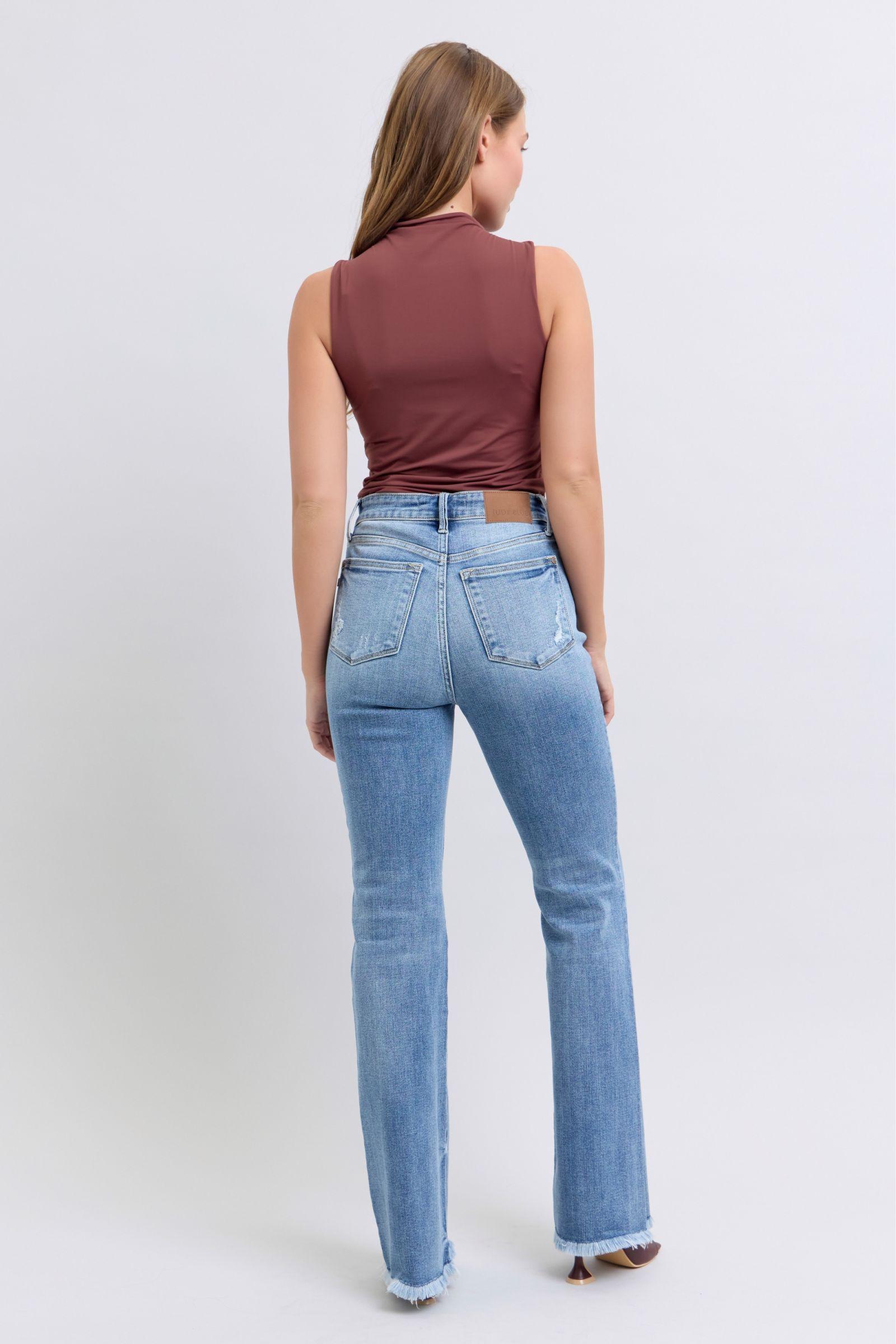 Jean bootcut taille haute à ourlet brut Judy Blue 