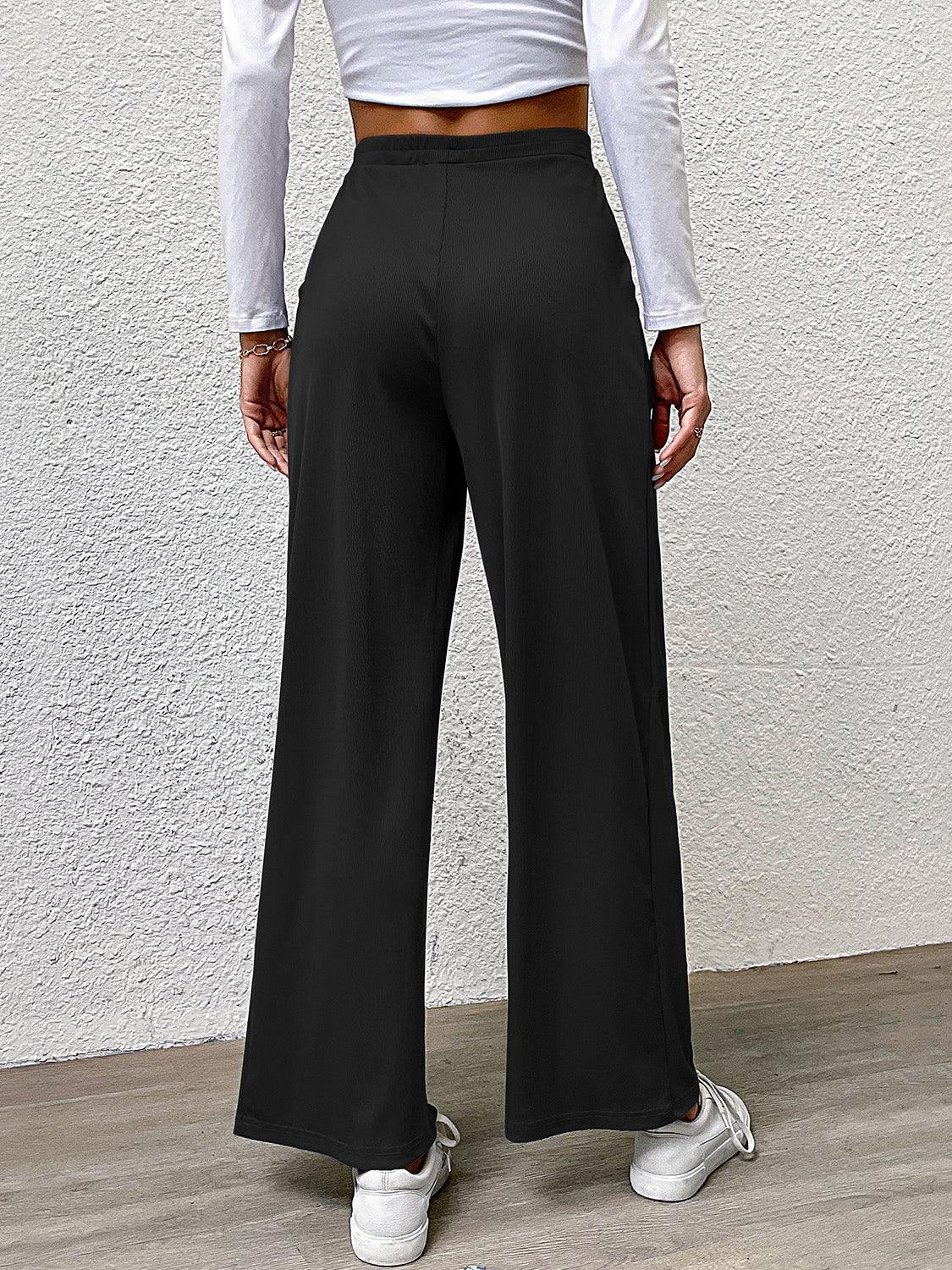 Pantalon droit taille haute