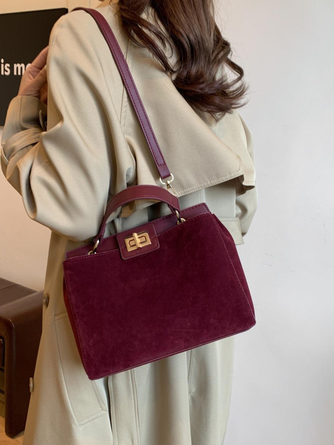 Sac à main de couleur unie avec bandoulière amovible