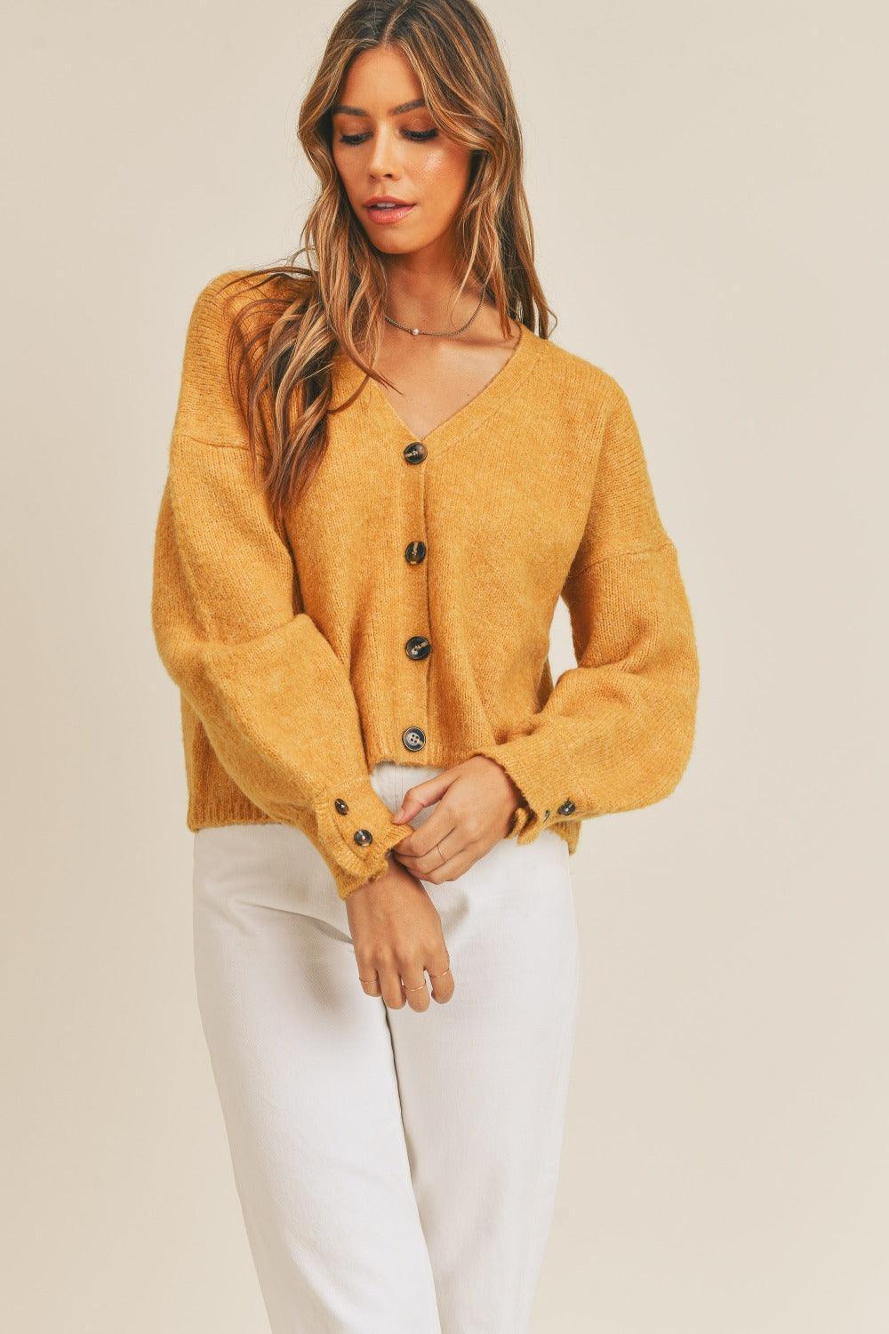 Cardigan boutonné à manches longues MABLE