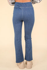 Leggings taille croisée extensibles en denim délavé VERY J
