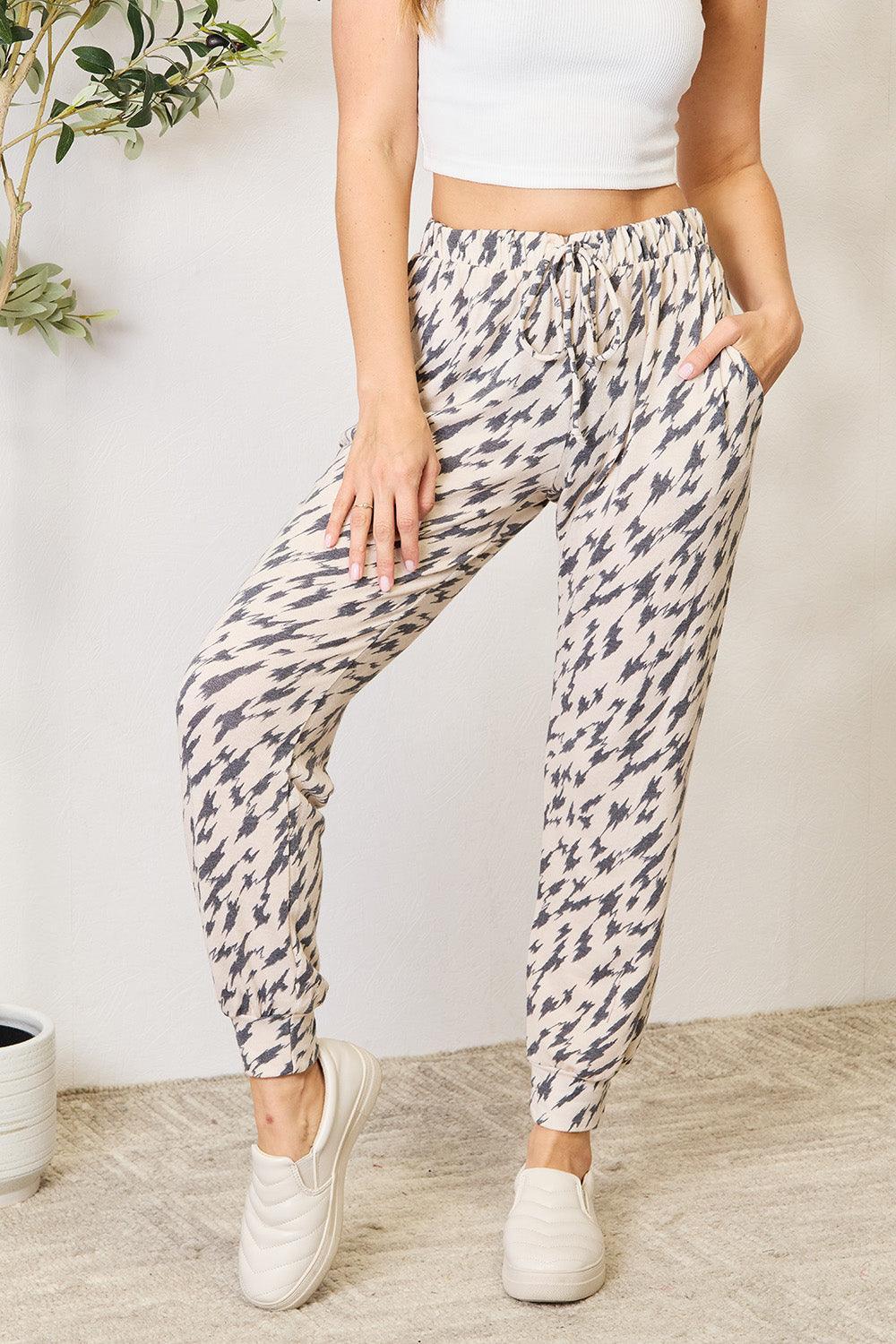 Pantalon à cordon de serrage imprimé Heimish taille réelle