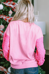 Sweat-shirt à manches longues en forme de cœur à paillettes pour la Saint-Valentin