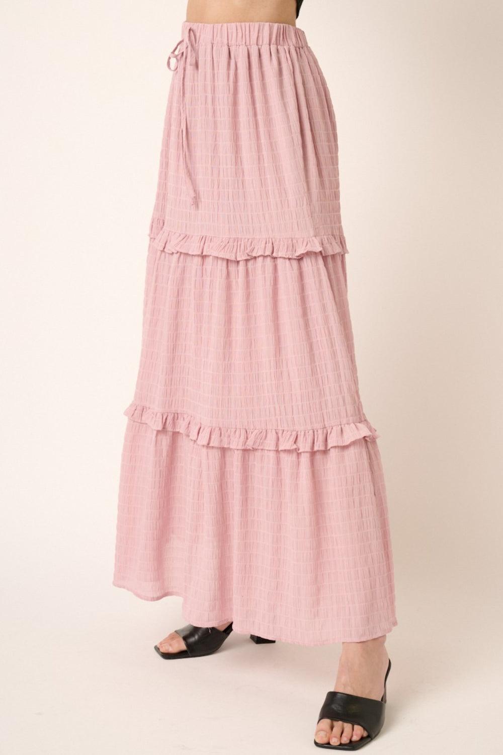 Jupe à volants taille haute avec cordon de serrage Mittoshop