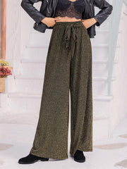 Pantalon large côtelé noué