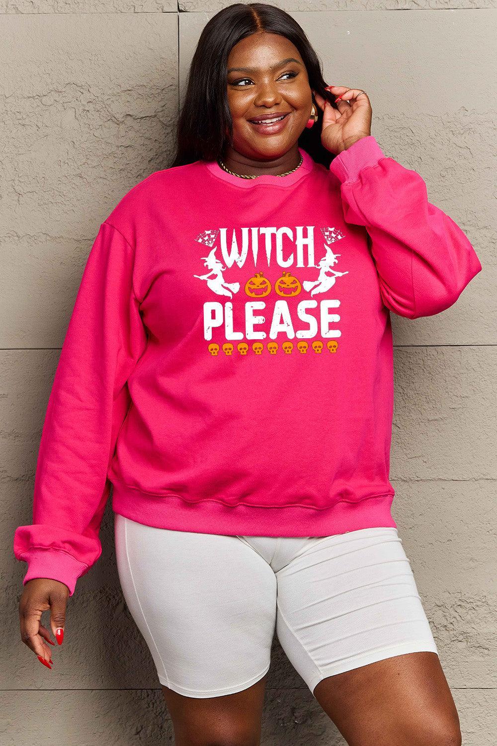 Sweat-shirt graphique WITCH PLEASE en taille réelle Simply Love