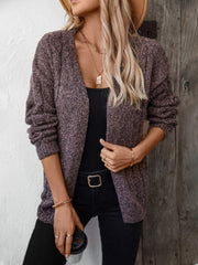 Cardigan ouvert à manches longues en maille torsadée