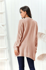 Cardigan ouvert à manches longues en maille torsadée