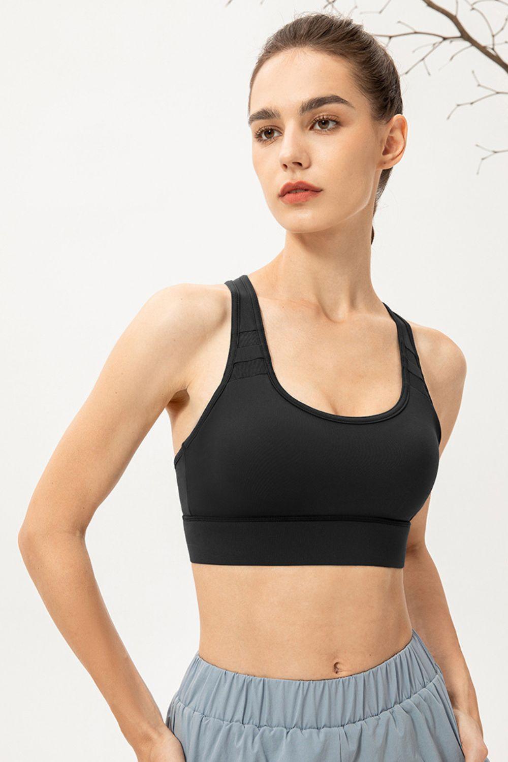 Soutien-gorge de sport long à encolure dégagée