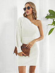 Robe mini-pull à une épaule