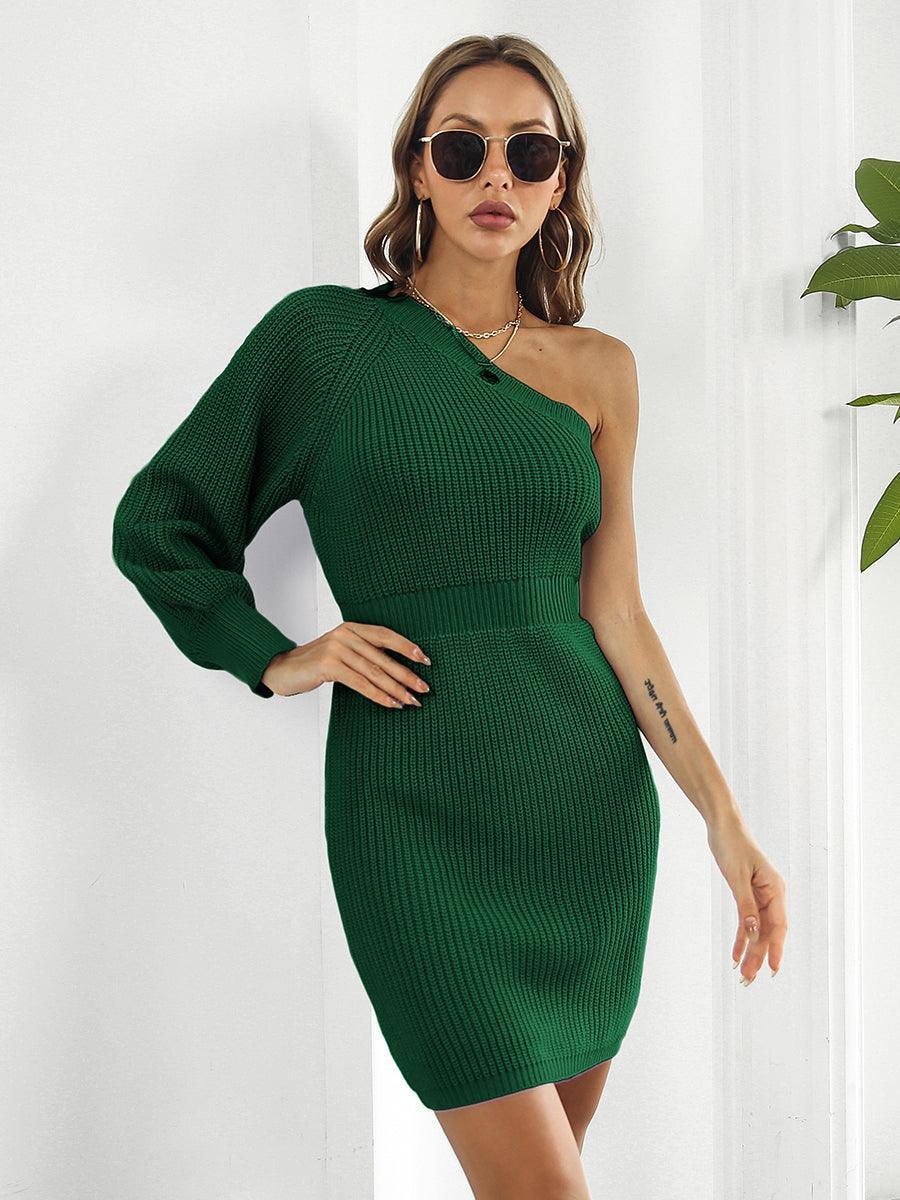 Robe mini-pull à une épaule