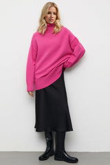 Pull à manches longues et col roulé Basic Bae à épaules tombantes