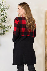 Cardigan ouvert à carreaux Heimish taille réelle