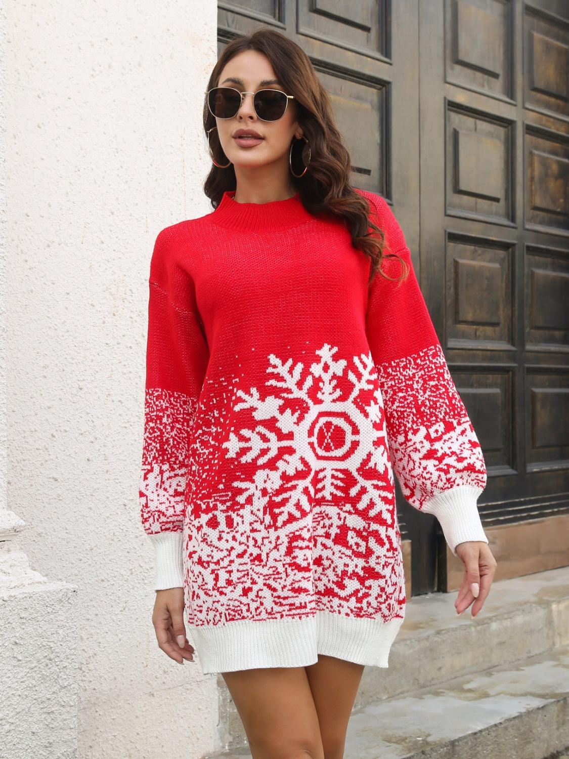 Robe pull à motif flocon de neige