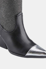 Bottes de cowboy western à talons épais et strass Weeboo