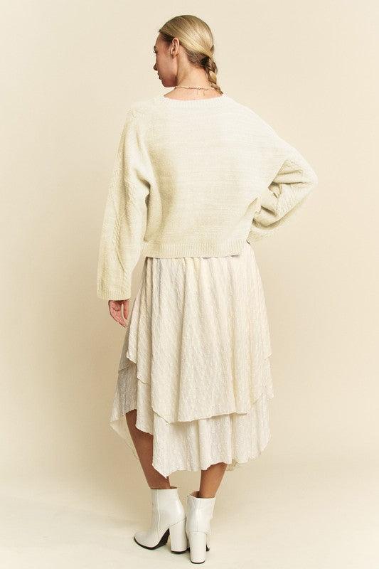 Pull à épaules tombantes et motif torsadé en losanges de Davi &amp; Dani