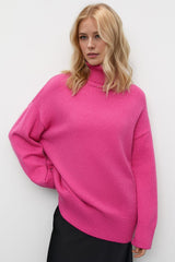 Pull à manches longues et col roulé Basic Bae à épaules tombantes