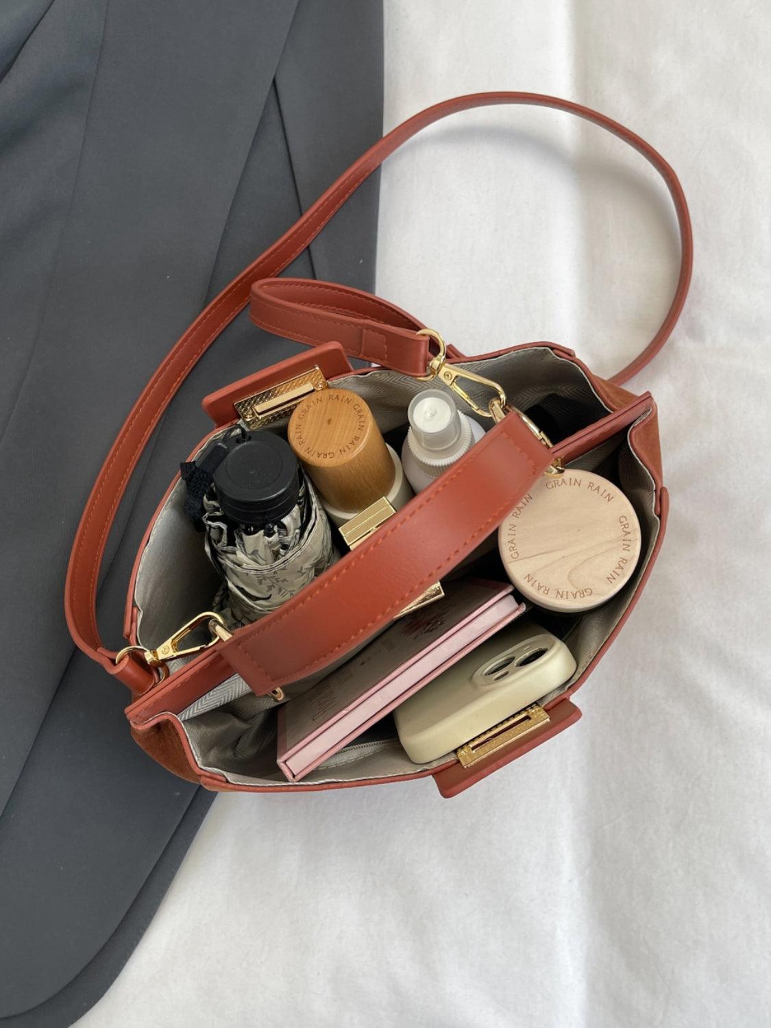 Sac à main de couleur unie avec bandoulière amovible