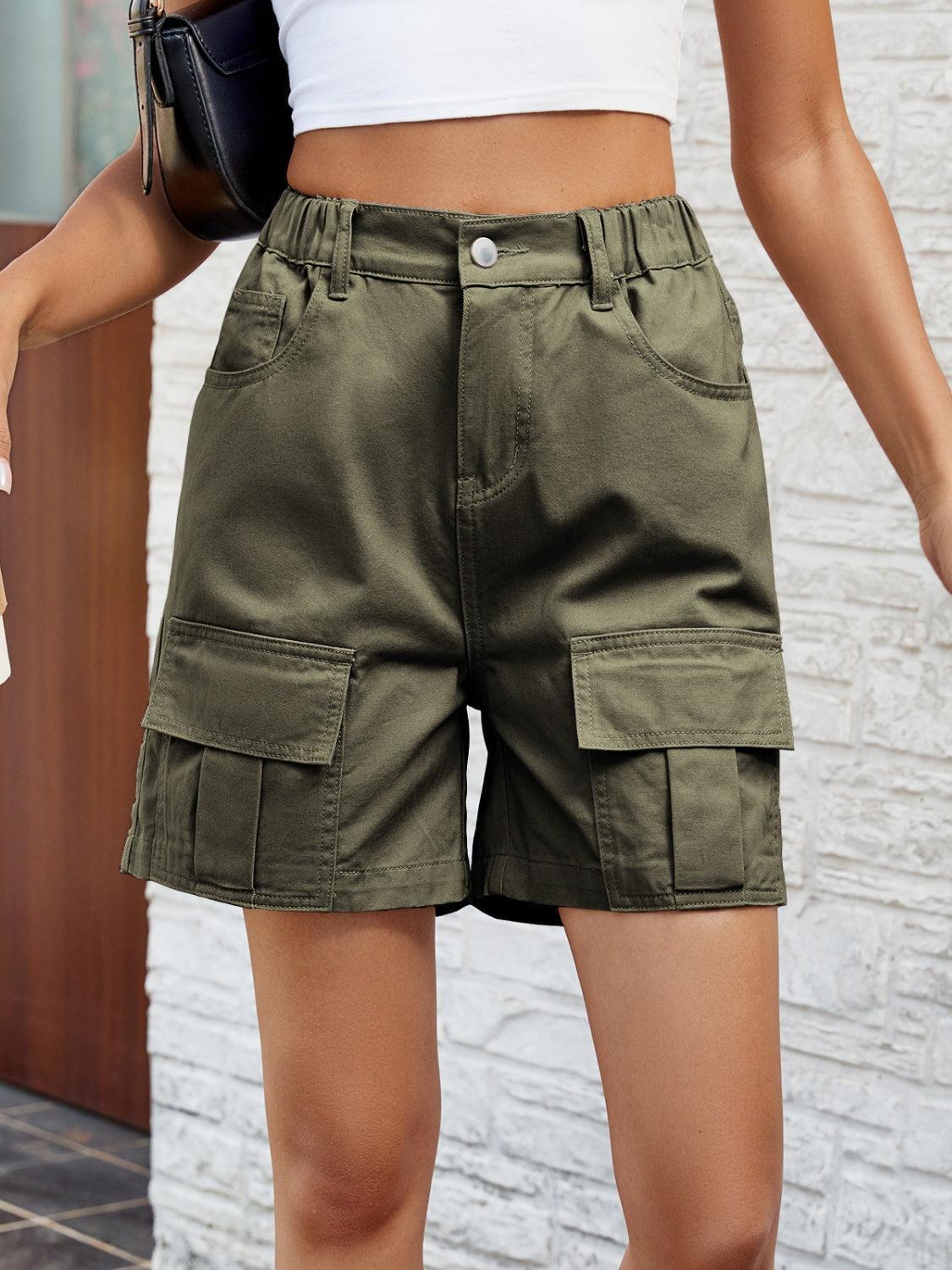 Short en jean taille haute avec poches