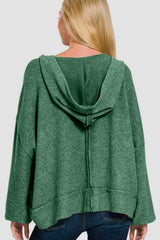 Sweat à capuche à coutures apparentes Zenana Brushed Hacci